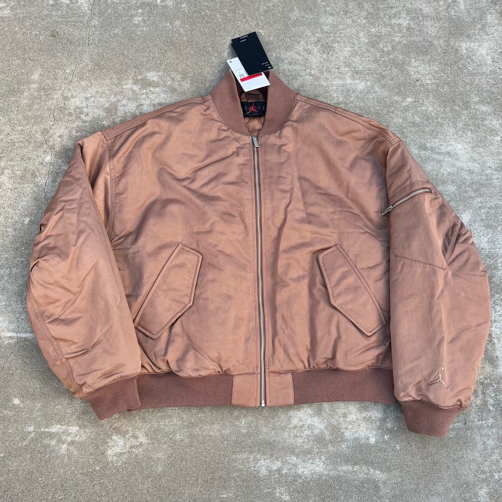 NWT Nike Women's Jordan Flight Renegade Bomber Jacket Brown FV7107-010